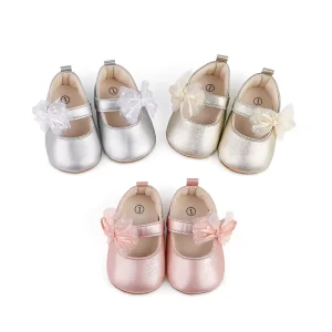Baby First Walkers Non-Slip Rubber Sole Breathable Princess Shoes for Crawling Girls Soft Sole Pre-Walking Slippers