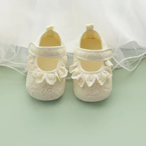 Infant Baby Girls Shoes Non-Slip Soft Soled Lace Bowknot Flats Toddler First Walker Spring Autumn Princess Shoes