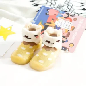 Infant First Walking Shoes Breathable Knit Fabric Skin Friendly Feature Fashionable Style Unisex Footwear