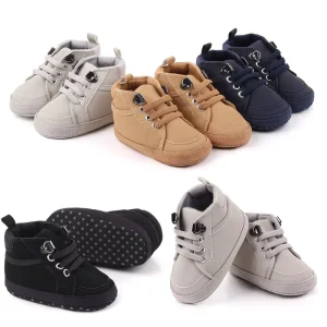 Infant New Arrival PU Baby Boy Sports Shoes NewBorn Toddler Baby Casual Non Slip First Walkers Shoes