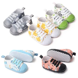 Infant Newborn Baby Shoes Slip On Design for Boys and Girls Canvas Material Breathable and Anti Slippery