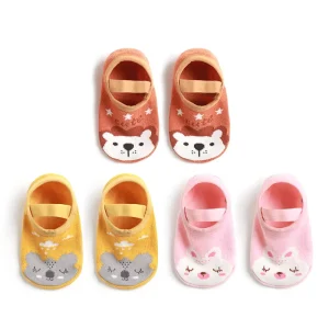 Infant Pure Cotton Breathable Anti slip Kids Warm Terry Rubber Sole Baby Child Shoes Socks