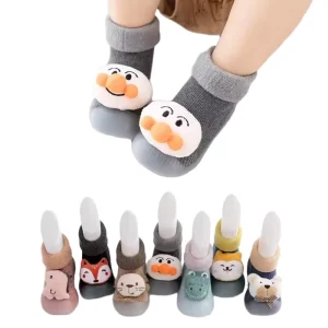 Infant Shoes Socks Cartoon Rubber Sole Animal 3d Socks Shoes for Baby Girl Boy Warm Winter Cotton Newborns Baby Anti Slip Socks