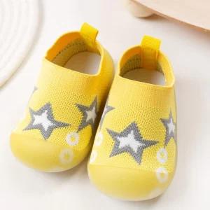 Infant Walking Shoes Soft Knit Fabric Upper Soft Flexible Sole Playful Activity Style Baby Casual Shoes for Boys Girls
