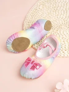 JHT Children’s Girls Soft Sole Cat Paw Shoes No tie Princess Versatile Ballet Dance Shoes Yoga Performance Dance Shoes