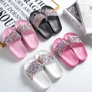 JHT Kids Slide Slippers for Girls Fashion Versatile Soft Wear resistant Sandals Indoor Outdoor Drop Shipping Available