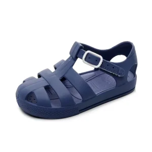 Jelly Shoes Factory Hook Loop Plastic Buckle Design EVA Soft Sole Breathable Close Toe Fisherman Jelly Shoes For Kids