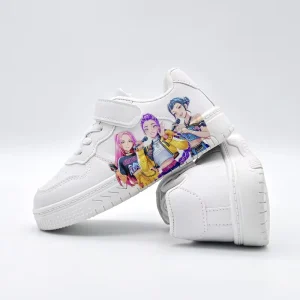 K-pop Witcher Girls’ Shoes Three Sisters Velcro Sneakers Durable White Sneakers UV Printing