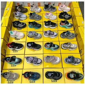 K2303 Children’s Sneakers Second hand Shoes Used Shoes Stock Comfortable Casual Fashion Unisex Kids Sports Sneakers