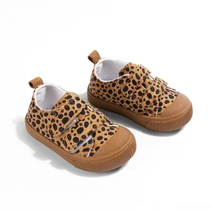 Khaki Dotted Kids Sports Shoes Soft Sole Unisex Breathable Sneakers Comfortable Back to School Gift Shoes for Children