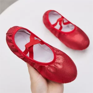 Kid Beautiful Shoes Shiny Ballet Slippers Child Ballet Shoes Free Lacing Soft Soled Girls Ballet Shoes for Kids