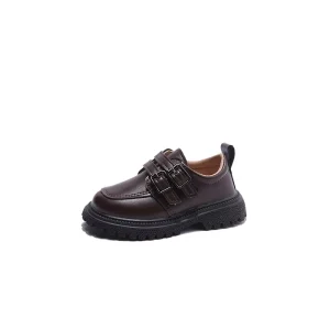 Kid Boys Leather Shoes Children’s Non Slip Double Breasted British Style Shoes for Party Boys Autumn Fashion Dress Shoes