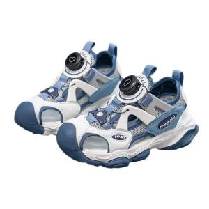 Kid Sandals Summer Children’s Outdoor Beach Sandals Hollow Swivel Shoe Button with Soft Bottom 10 Yr Boys Fashion Causal Sandals