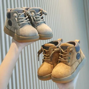 Kid Shoes Ankle Boots High Quality PU Water Proof Classical Style Easy Wear