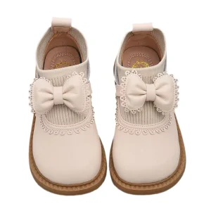 Kid Shoes Spring Autumn Children’s Casual Leather Slip-On Fashion Trend Princess Style Single-Layer Soft Sole Little Shoes