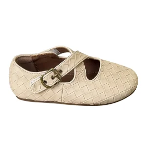 Kid Toddler Princess Flats Shoes Autumn New Style Children’s Girls Korean Style Woven Cross Strap Ballet Shoes