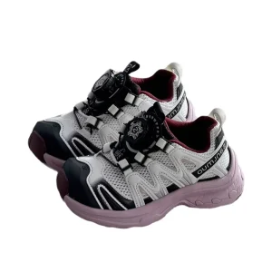 Kids’ Ankle Sports Shoes Spring Summer New Style Toddler Swivel Buckle Breathable Mesh EVA Outsole Lightweight Shoes