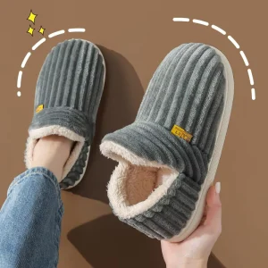 Kids Autumn Winter Women’s Cotton Slippers Non slip Moon Cotton Shoes Mao Mao Fleece Lining TPR Warm Indoor Home for Men
