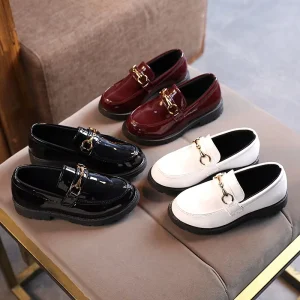 Kids Baby Shoes Fashion Autumn Black Shoes English Style Soft Shoes