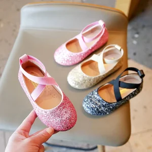 Kids Ballet Dance Shoes Sequins Little Girls Fashion Dress Shoes
