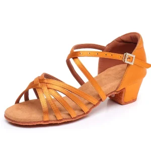 Kids Ballroom Salsa Dance Shoes Soft Bottom Girls Children Latin Shoes