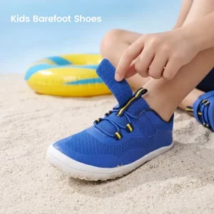 Kids Barefoot Shoes Wide Toe Box Zero Drop Lightweight Non Slip Rubber Sole Breathable Mesh Minimalist for Children