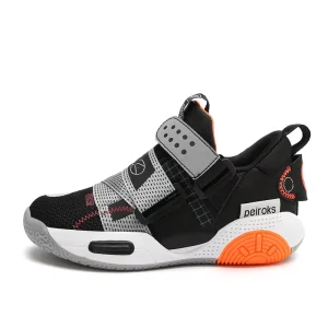 Kids Basketball Shoes Flyknits Breathable Lightweight Children Sports Sneakers Velcro Big Size 31 40