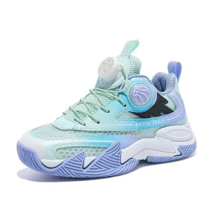 Kids Basketball Shoes Lightweight Breathable Dial Closure Children Sport Sneakers Big Size