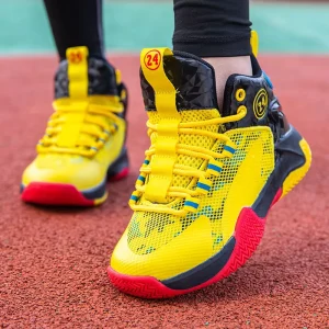 Kids Basketball Shoes SD8088 New Spring Styles for Older Children Training Game High Top Mesh Sneakers Rubber Outsole