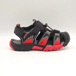 Kids Black Red Sporty Summer Sandals PU Mesh Comfort Lightweight Anti Slippery Breathable Outdoor Hiking Shoes