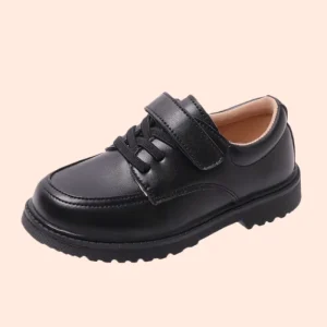 Kids Black School Shoes for Boys and Girls Custom Designers Leather Durable Outdoor Children’s Dress Shoes