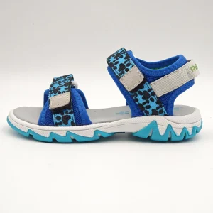 Kids Blue Green Leopard Print Summer Sandals Lightweight Open Toe EVA Midsole Comfortable Outdoor Sports Walking Shoes