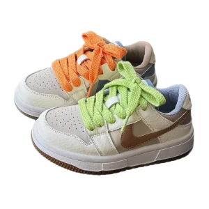 Kids’ Board Shoes Ankle High Rubber Outsole Spring New Style Boys’ Girls’ Colorful Laces Casual Students’ Assorted Colors
