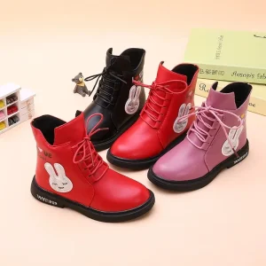 Kids Boots Children’s Shoes PU Leather Winter Warm Baby Casual Flat Short Boot Warm Comfortable Baby’s Casual Ankle Boots