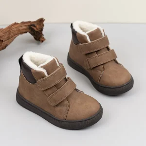 Kids Boots Winter 2 Colors with Thick Non Slip Sole & Side Children Boots for School