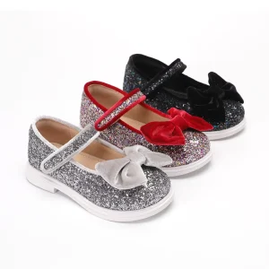Kids Boutique Dancing Princess Flat Dress Shoes with Crystal for Weddings and Parties Girls’ Ballet Flats