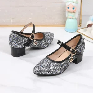 Kids Boutique Dress Dancing Princess Shoes Girl Sweet Wedding Party Heels Dress Shoes