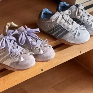Kids Bowknot Sneakers Glitter Suede Casual Shoes for Girls