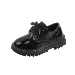 Kids Boy Dress Shoes Toddler Boy School Shoes Walking Soft PU Leather Little Girls Boys Dress Shoes Oxfords Black White