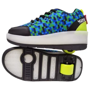 Kids Boys Girls Outdoor Sport Kick Roller Skate Shoes Sneaker with Wheel