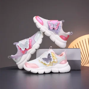 Kids Candy Color Slip on Dress Sneakers Girls Children’s Pink Casual Shoes Chaussures Pour Fille