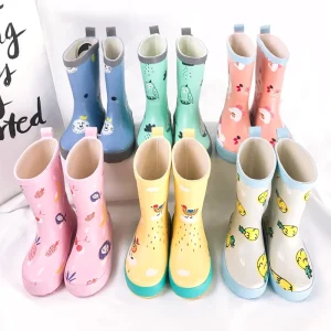 Kids Cartoon Midi Water Shoes for Girl Colorful Jelly Water Boot Children Rubber Rain Boot