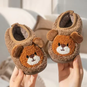 Kids Cartoon Stuffed Animal Cotton Shoes Winter Warm Home Anti slip Children Toddlers Plush Slippers