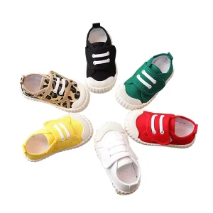 Kids Casual Autumn Spring Girls High top Canvas Shoes Breathable Boys Leopard Print Candy Color Shoes