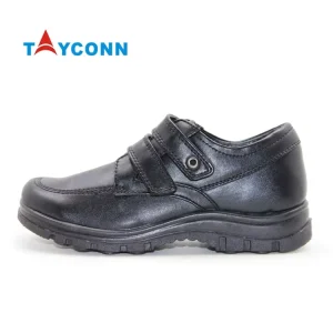 Kids Casual Children Leather Black Back to School Shoes for Boys and Girls