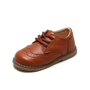 Kids Casual School Shoes PU Oxford Lace Up Design
