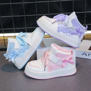 Kids Casual Shoes High-top Sneakers Primary School Boys Little Girls Non-slip Shoes