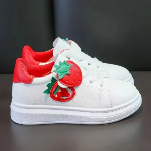 Kids Casual Sport Shoes Sneakers Light Weight Round Toe Boys and Girls Comfortable Flat Bottom Small White Shoes