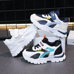 Kids’ Casual Sports Shoes Breathable Mesh White Running Shoes for Boys and Girls