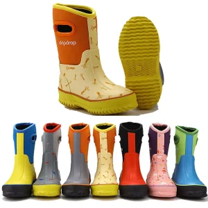 Kids Children Neoprene Rubber Wellington Rain Shoes Rain Boots for Toddlers